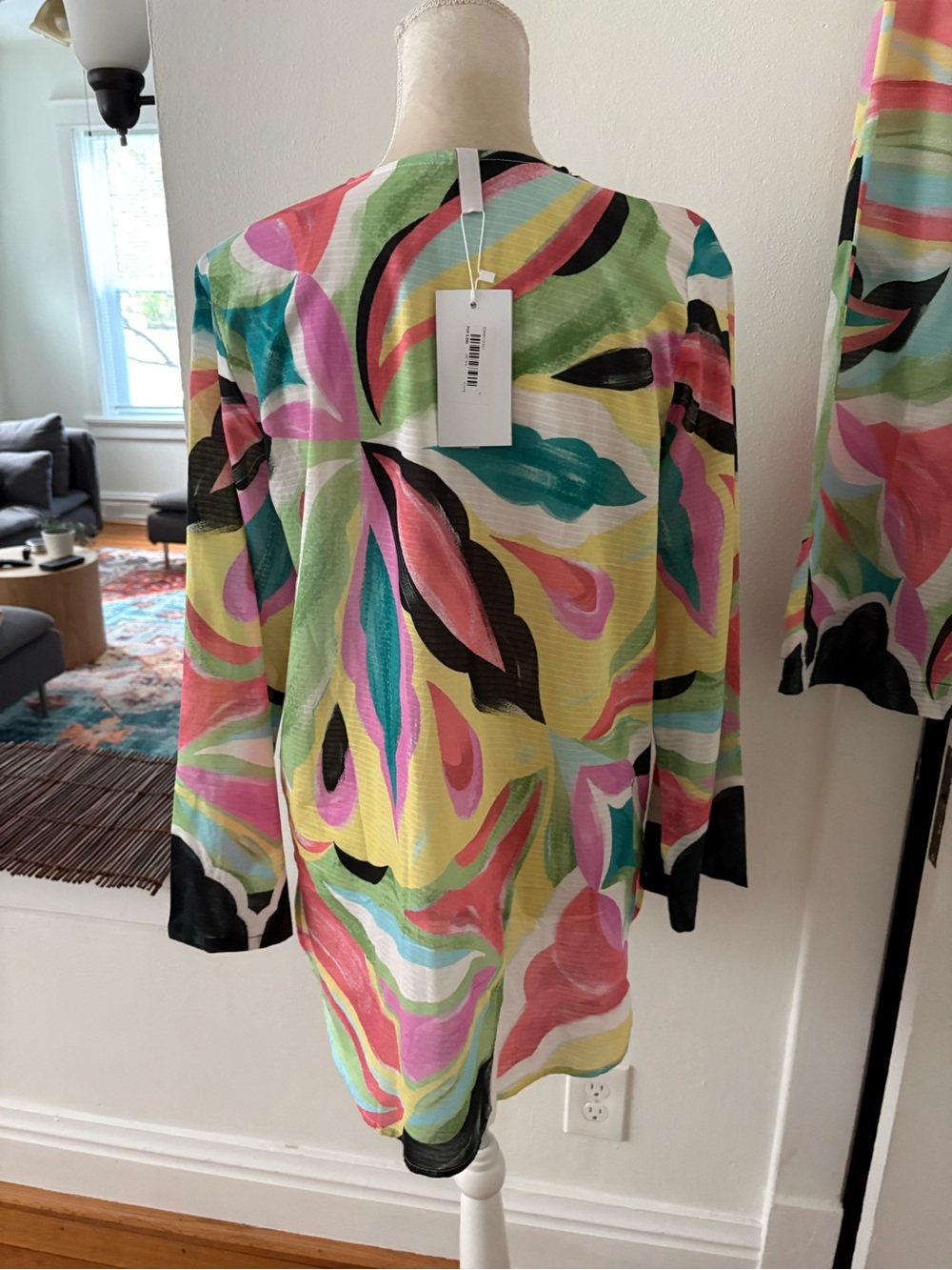 NWT Ethnc pant tunic 2 pc set cotton artsy summer modest size S - Picture 5 of 15